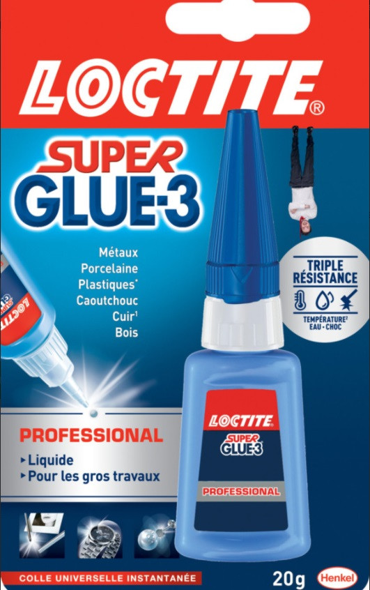SUPER GLUE Colle instantanée liquide en tube de 3g SUPERGLUE3