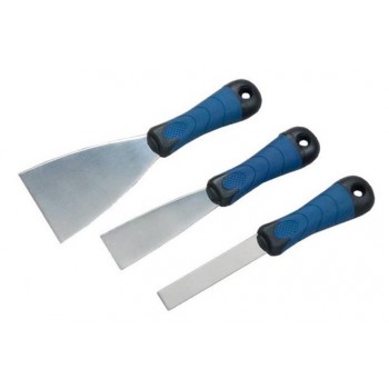 Lot 3 couteau inox à reboucher 20 - 40 - 80 mm manche bi matière L'OUTIL PARFAIT 3087919152003