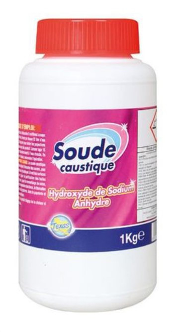 Hydroxyde de sodium, soude caustique, granulés 250g BIOMUS –