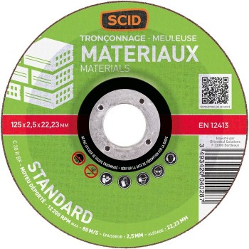Lot 5 disque à tronçonner matériaux ° 125 mm SCID 3493420040294
