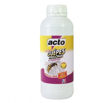 Insecticide foudroyant guêpes frelons et frelons asiatiques liquide prêt à l'emploi 1L ACTO 3361670510020