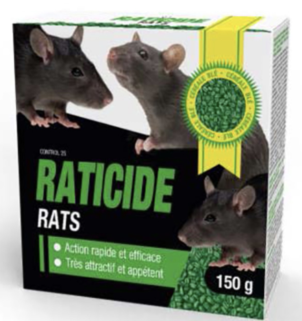 Raticide 50 green - Contre rats et souris - 20 sachet de 3 g