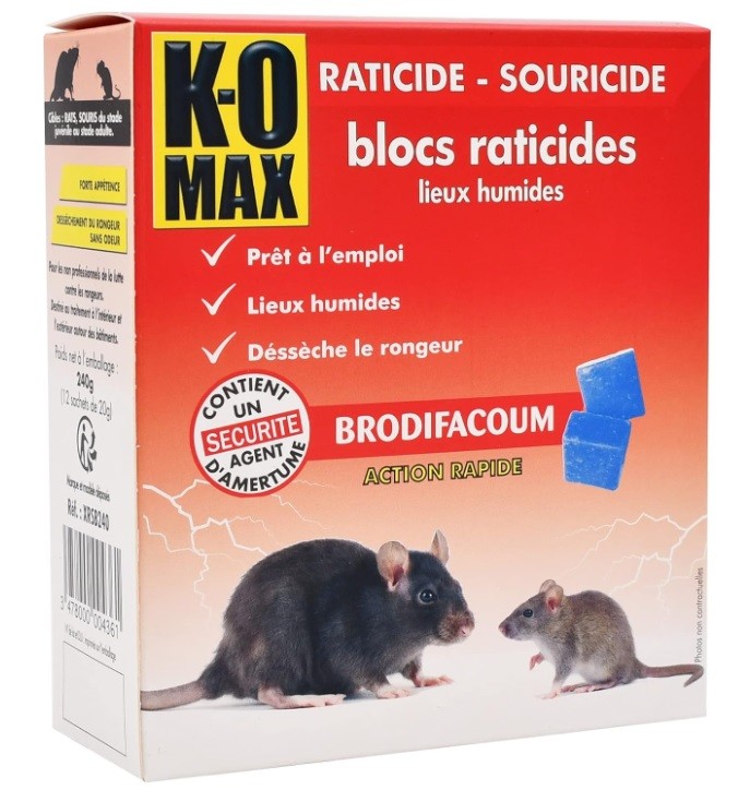 Raticide Souricide Caussade Rats & souris espèces résistantes 15 blocs